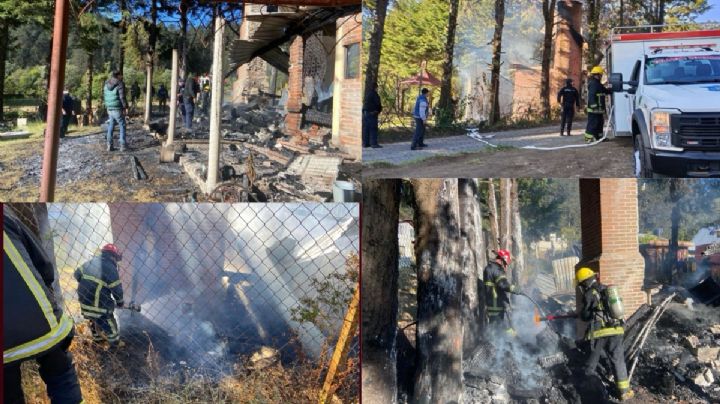 Por dejar chimenea encendida, se incendia cabaña del bosque del Chico