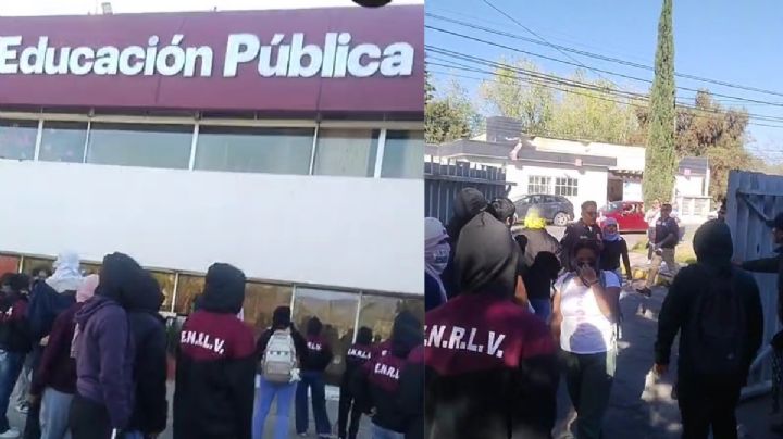 Estudiantes del Mexe liberan oficinas de la SEPH y se mueven al Palacio de Gobierno | VIDEO