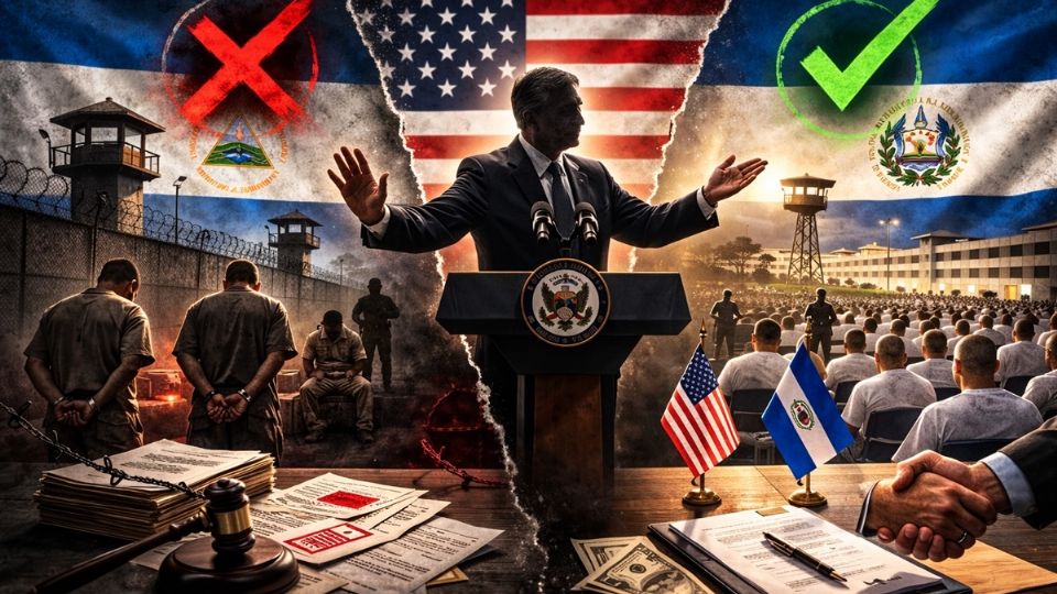 El doble rasero de Estados Unidos: sanciona a Nicaragua y no a El Salvador