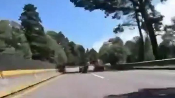VIDEO del grave accidente de motociclista en la México-Cuernavaca
