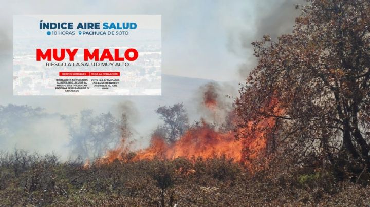 Tras incendios, calidad del aire empeora en la Zona Metropolitana de Pachuca