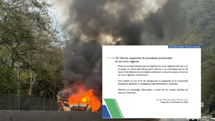 UV suspende clases por bloqueos en Veracruz tras abatimiento de "El Mencho"