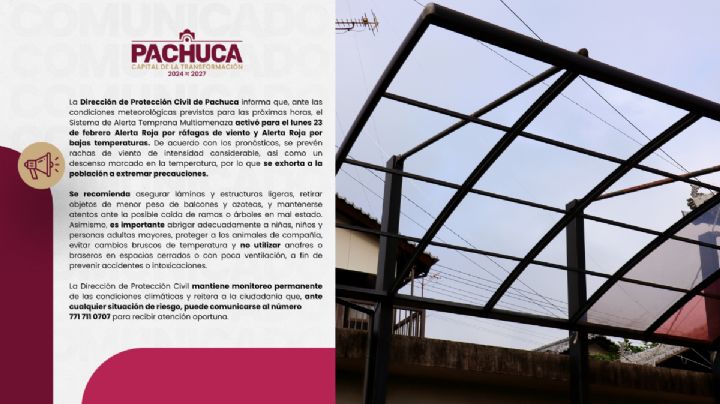 ¡Alerta Roja! Protección Civil de Pachuca advierte fuertes vientos y bajas temperaturas