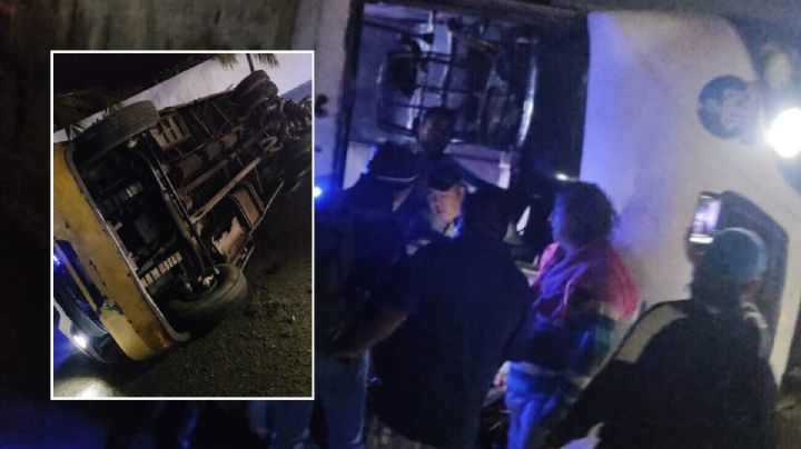 VIDEO: Camión Costera Lomas 4 vuelca en el bulevar Fidel Velázquez del puerto de Veracruz