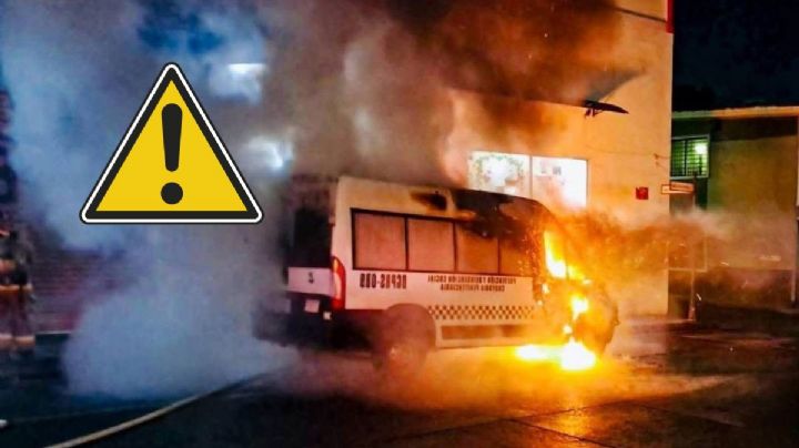 Queman patrulla de traslados de la SSP en San Andrés Tuxtla, Veracruz