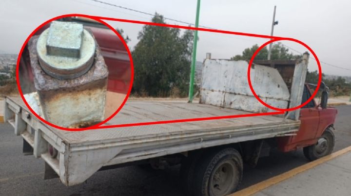 Huachicoleros en Hidalgo chocan su camioneta y son descubiertos con gasolina