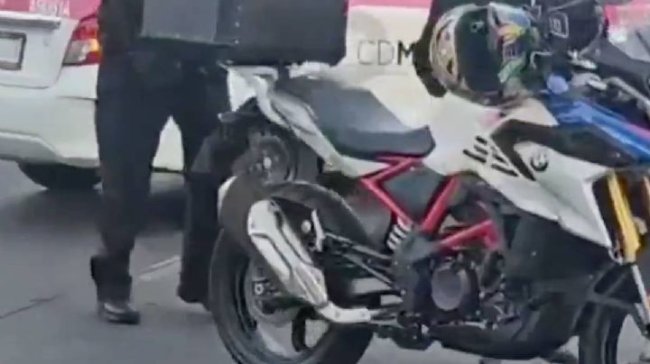 Motociclista derrapa en División del Norte; hay afectación vial
