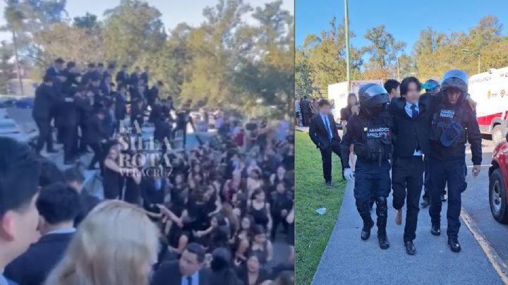 Colapsa tarima en foto de graduación de la UV en Xalapa; hay 18 estudiantes lesionados