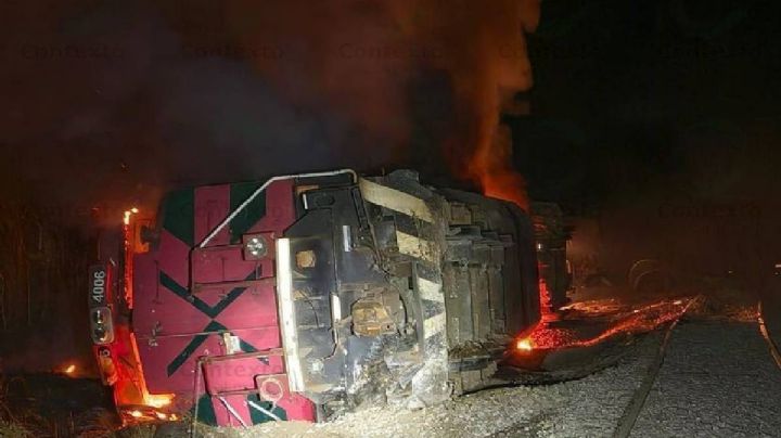 Tren con 22 vagones se descarrila en Cuyutlán, Colima; hay al menos tres personas heridas