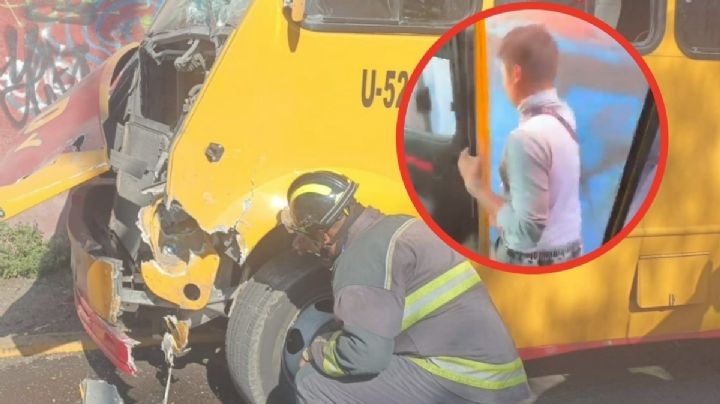 Puebla: Captan a conductor de transporte público eque chocó y huyó; hay lesionados