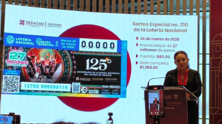 Lotería Nacional rinde homenaje a la Banda Sinfónica del Estado de Hidalgo