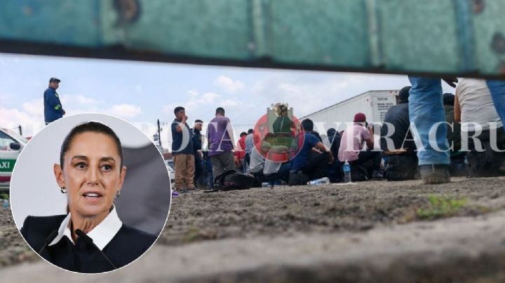 Exponen en "mañanera" hallazgo de 229 migrantes en tráiler en Xalapa; esto dijo Sheinbaum