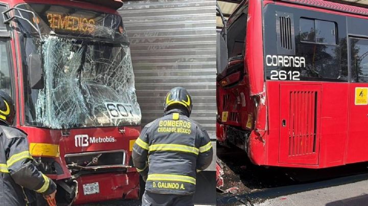 Metrobús contra Metrobús: choque en Línea 5 deja 15 lesionados en Aragón