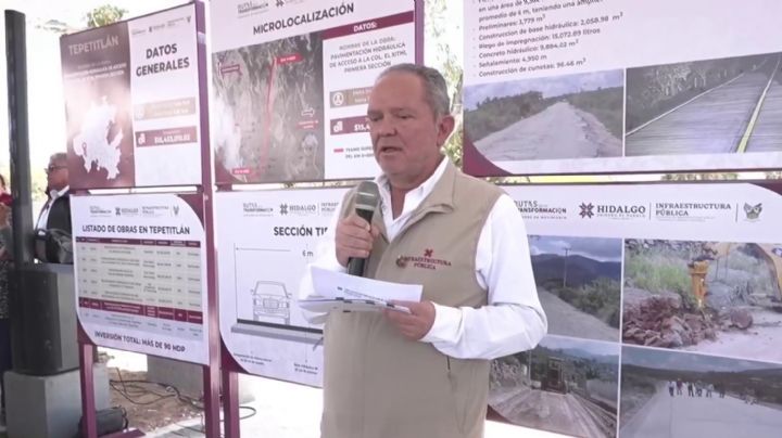 Secretario de Hidalgo se molesta por reclamos en pleno evento por obra ya programada