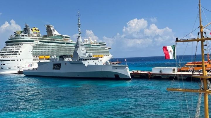 Fragata francesa “Amiral Ronarc’h” arriba a Cozumel