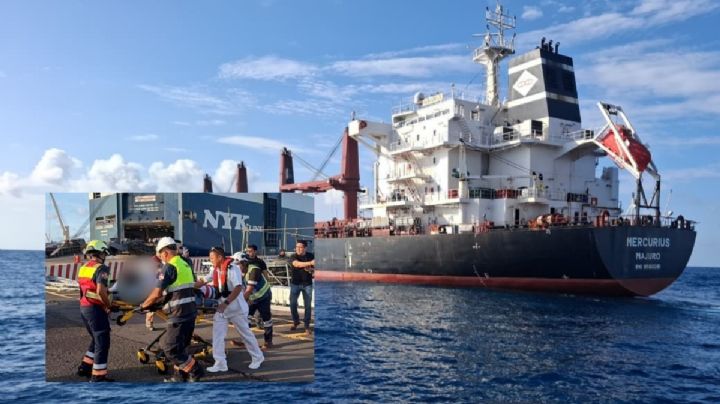 Rescate en alta mar: Marina evacúa a 2 tripulantes extranjeros de embarcación en Veracruz