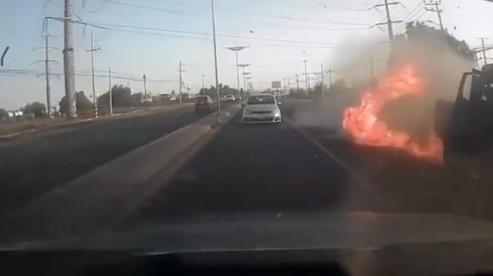 Así fue la explosión de una camioneta en la México-Pachuca, a la altura de Tecámac | VIDEO