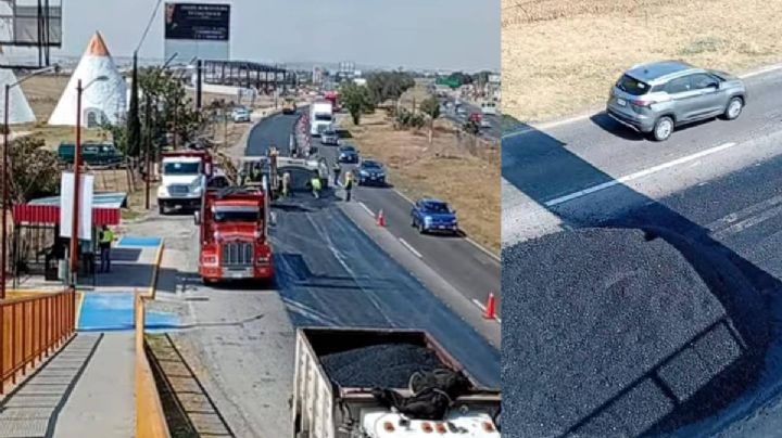 Alerta en la México-Pachuca; trabajador sufre graves quemaduras tras caerle asfalto hirviendo