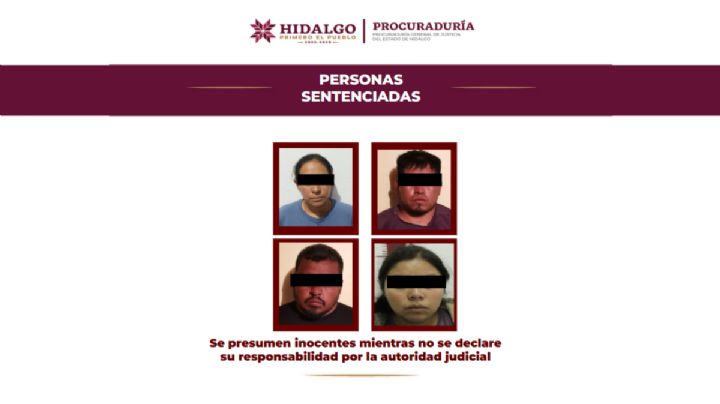 80 años de prisión a cuatro responsables de secuestro agravado en Hidalgo