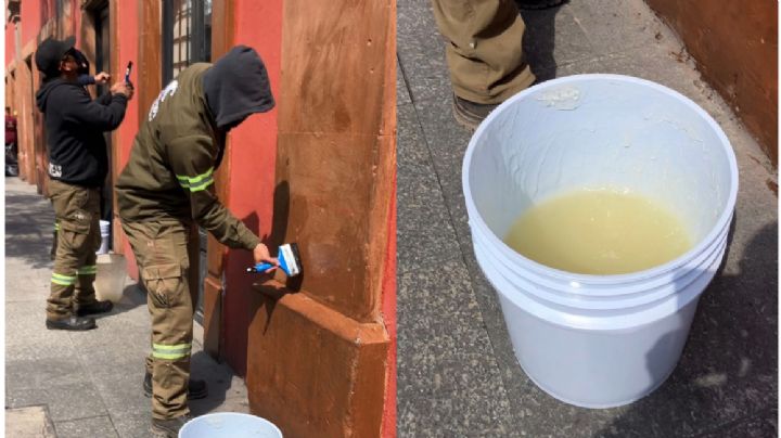 Colocan barniz anti grafiti en muros de la presidencia municipal de Celaya