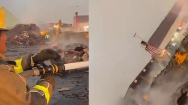 Controlan al 65% incendio en cartonera de Tizayuca; combaten el fuego desde la madrugada | VIDEO
