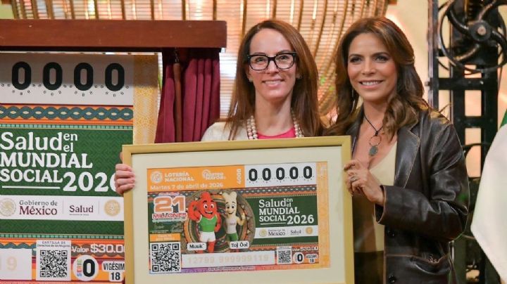 Presentan billete de Lotería "Salud en el Mundial Social 2026"