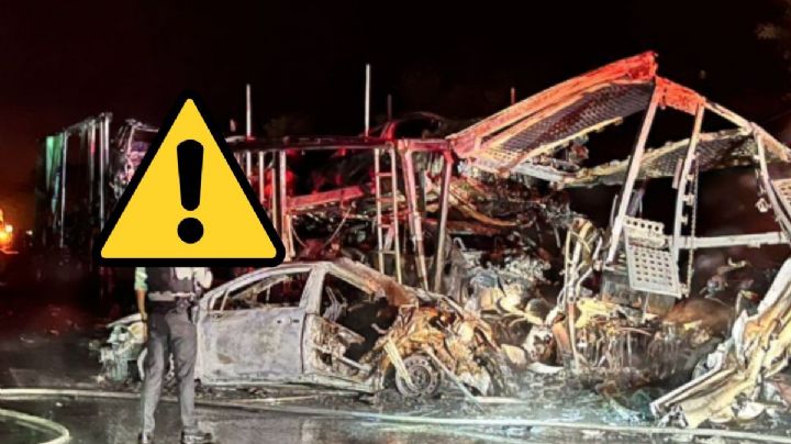 Tras 8 horas, abren paso en autopista Isla - Acayucan tras incendio de tráiler y coche hoy 10 de abril