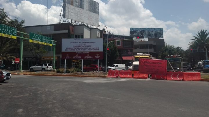 Con tráfico y confusión, así comienza la obra en la avenida Madero de Pachuca; durará medio año