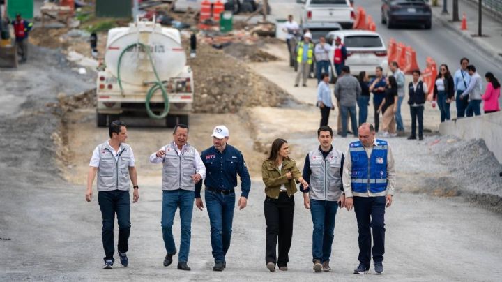 Supervisan avance de 80% en el Circuito Vial Huajuco en Monterrey