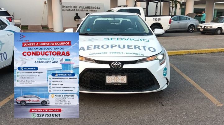 Con sueldo de 8 mil quincenales, ADO busca conductoras de taxis al aeropuerto