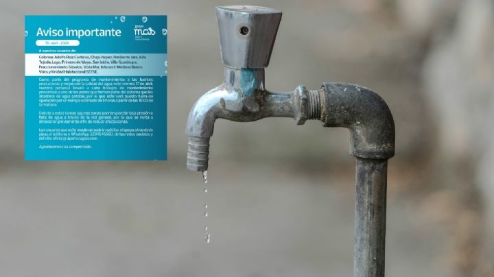 Estas 12 colonias del puerto de Veracruz no tendrán agua el viernes 17 de abril