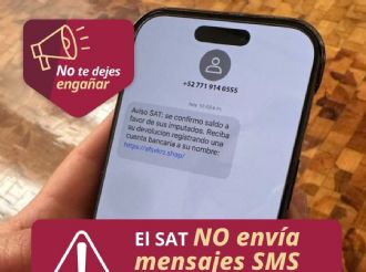 SAT alerta por SMS falsos de saldo a favor