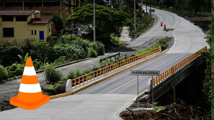 Cierre del "puente del diablo" de Coatepec: va rehabilitación a menos de 2 años de estrenarse