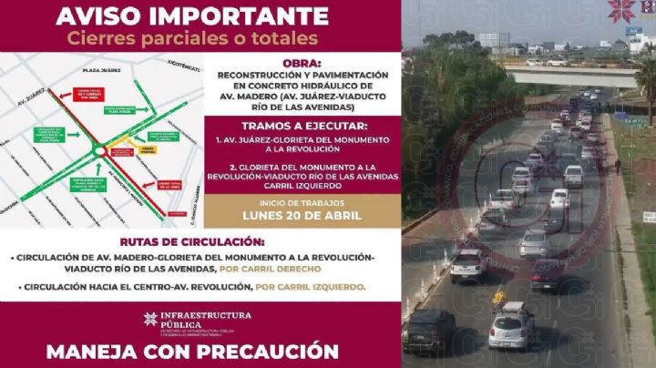 ¡Toma precauciones! Estos son los tramos cerrados de Av. Madero de Pachuca a partir de este lunes