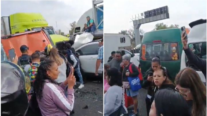 Cierre en Circuito Exterior Mexiquense por choque múltiple; muere una persona
