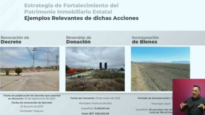 Gobierno de Hidalgo recupera 54 inmuebles con valor de mil 230 millones de pesos