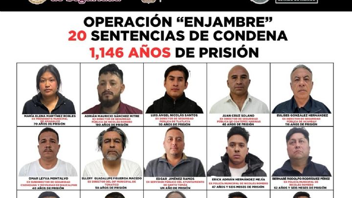 Operación Enjambre: Sentencian a 20 exfuncionarios del Edomex