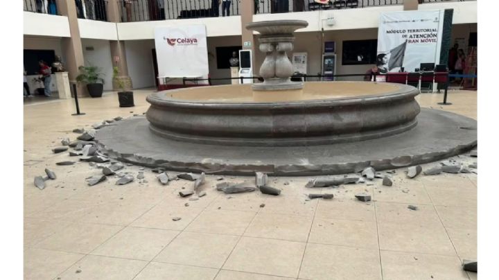Destruyó una fuente en la Presidencia de Celaya; "Dios me envió a acabar con la corrupción", dijo