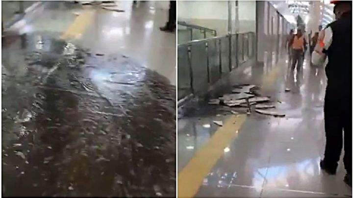 AICM: dañan tubería en trabajos de remodelación para el Mundial y provocan fuga de agua | Video