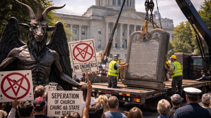 Templo Satánico gana batalla legal en EU contra monumento a los Diez Mandamientos
