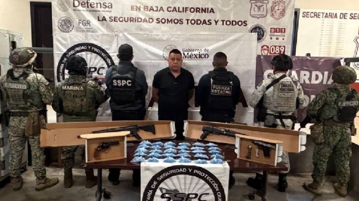 Detienen a "El Pelucas", del Cártel de Sinaloa, con armas de alto poder y droga en Tijuana