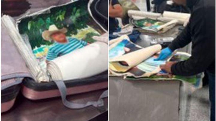 Cocaína en pinturas en lienzos: así los detectó la Marina en el AICM