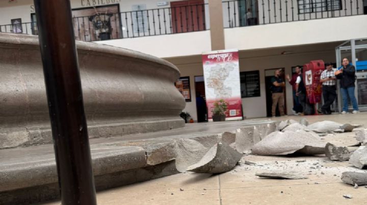 Acepta alcalde falla en protocolo de seguridad en Presidencia tras destrozos de la fuente.