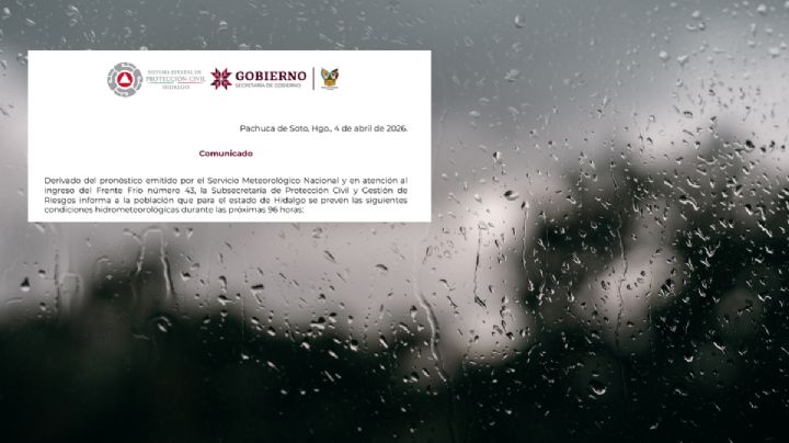 Protección Civil alerta por condiciones climatológicas en Hidalgo por Frente Frío 43
