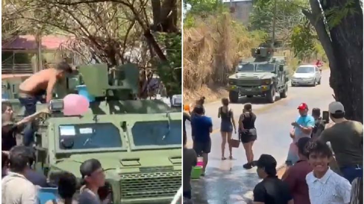 Video| Militares reciben su sábado de gloria en Guerrero: pobladores los bañan