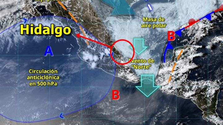 Norte afectará a Hidalgo y aumentarán las probabilidades de lluvias este martes