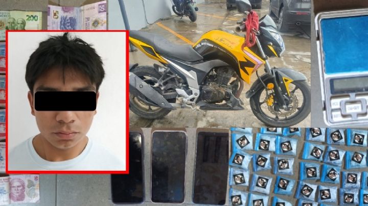 Narcomenudista trató de huir en moto en Tlahuelilpan y fue detenido; llevaba “cristal”