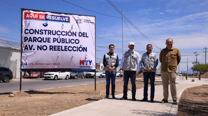 Supervisa alcalde Adrián de la Garza avance de parque lineal en av. No Reelección