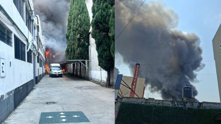 Fuerte incendio en fábrica moviliza a bomberos en Tláhuac; hay 300 personas evacuadas