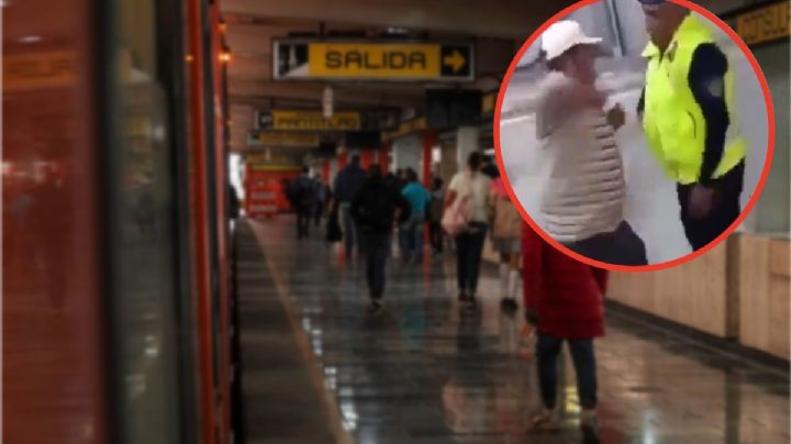 Video: presunto acosador golpea y noquea a policía en estación Pantitlán del Metro